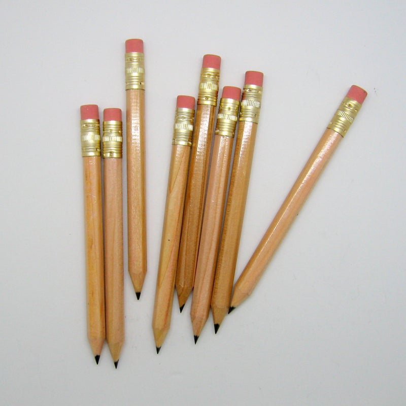 Express Pencils Natural Golf Pencils with Eraser - Half, Pew, Short, Mini, Small, Non Toxic - Hexagon, Sharpened, #2 Pencil, Color - Natural, Pkg of 36 Pocket Pencils - Image 5